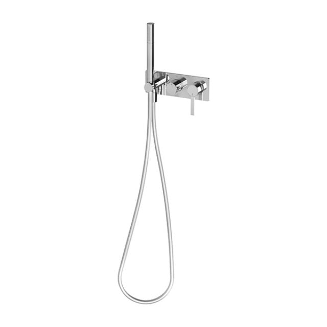 Phoenix Lexi MKII chrome wall shower system with hand shower, hose and rectangular wall plate