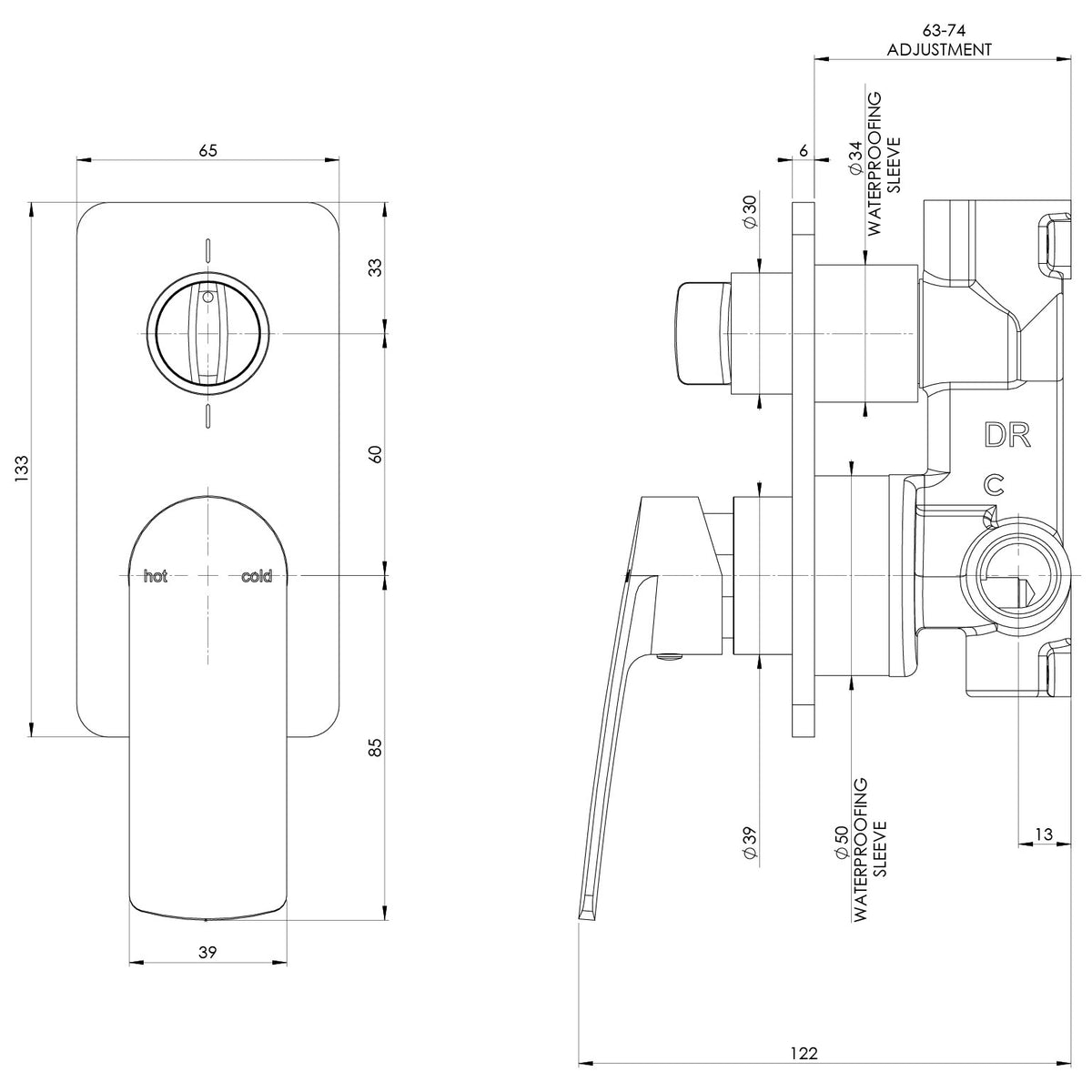 Phoenix Mekko SwitchMix Shower / Bath Diverter Mixer Chrome