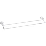Phoenix Nostalgia double towel rail 760mm in polished chrome, wall-mounted with traditional curved ends