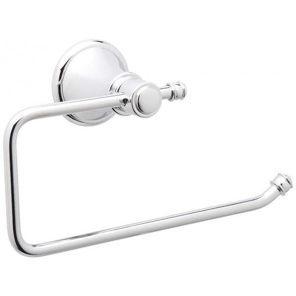Phoenix Nostalgia chrome hand towel holder with wall-mounted round backplate, shown front on