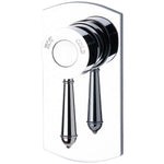 Phoenix Nostalgia chrome shower wall mixer with classic round wall plate and twin hot cold handles