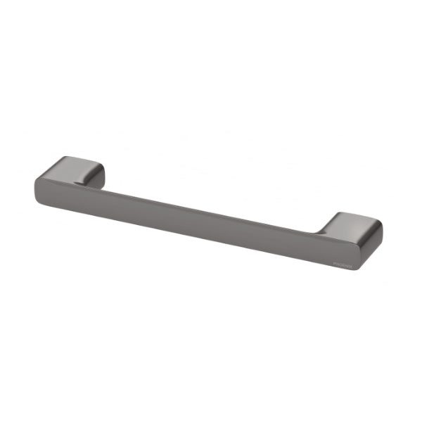 Phoenix Nuage brushed carbon hand towel rail, wall-mounted towel holder in gunmetal finish