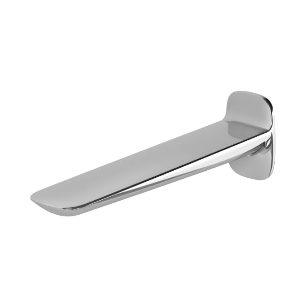 Phoenix Nuage wall basin/bath outlet spout, chrome, 200mm reach, wall-mounted with sleek curved profile