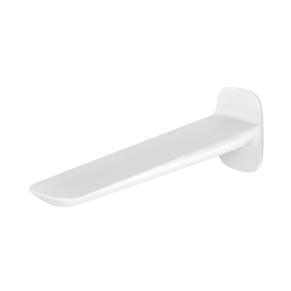 Phoenix Nuage wall basin/bath outlet 200mm in matte white, wall-mounted spout with slim rounded profile