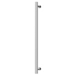 Phoenix heated towel rail, round chrome single bar, vertical 800mm wall-mounted bathroom heater