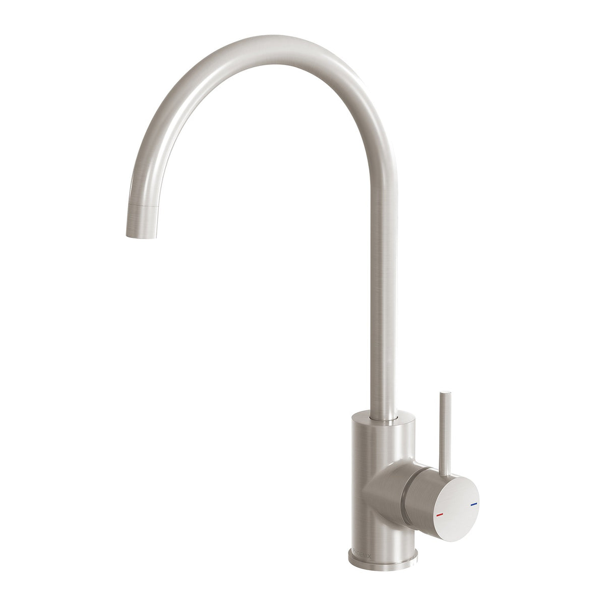 Phoenix Pina Sink Mixer 200mm Gooseneck 6 Star Brushed Nickel