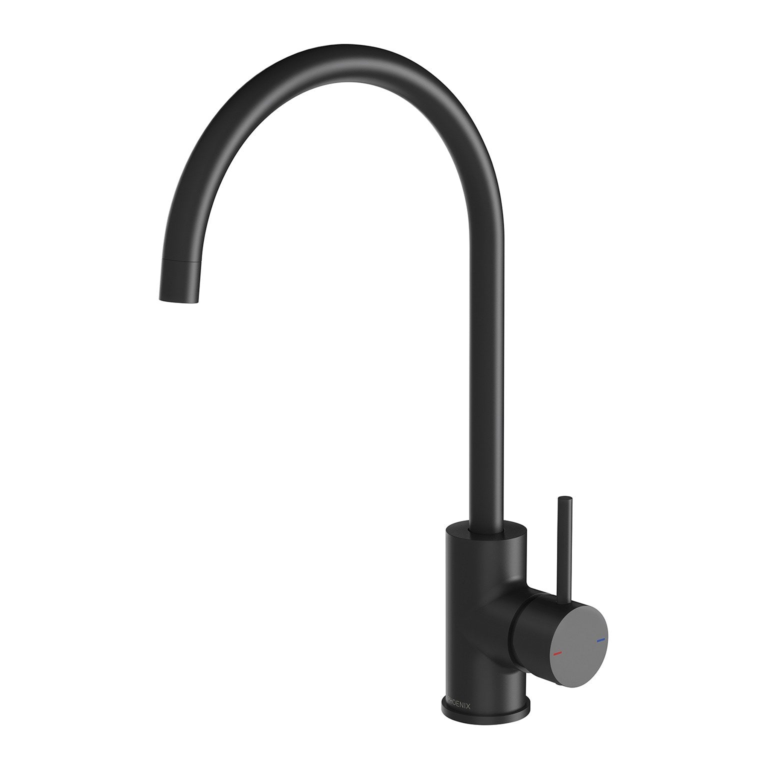 Phoenix Pina Sink Mixer 200mm Gooseneck 6 Star Matte Black