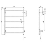 Phoenix Radii Heated Towel Ladder 550 x 740mm Round Plate Brushed Carbon