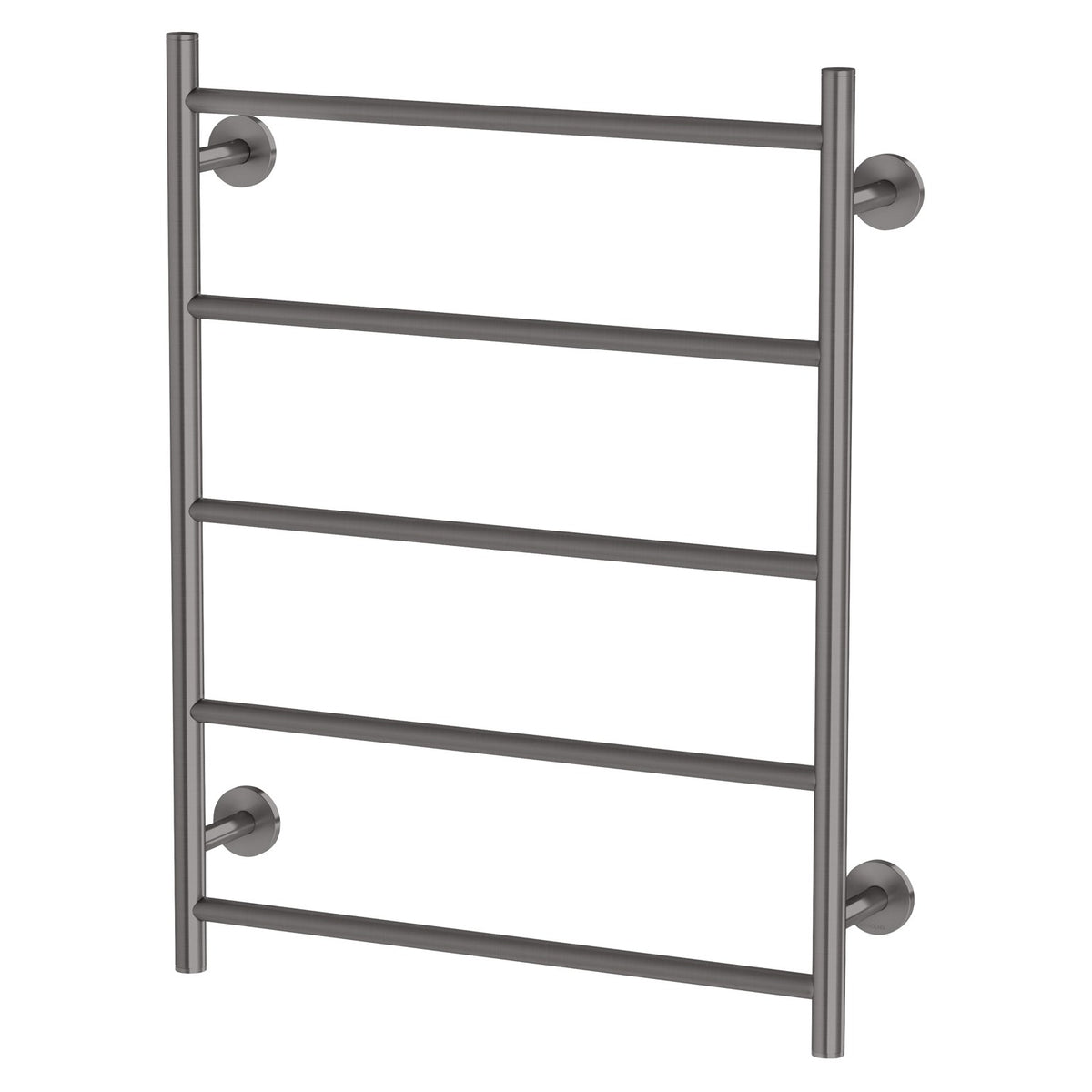 Phoenix Radii Heated Towel Ladder 550 x 740mm Round Plate Brushed Carbon