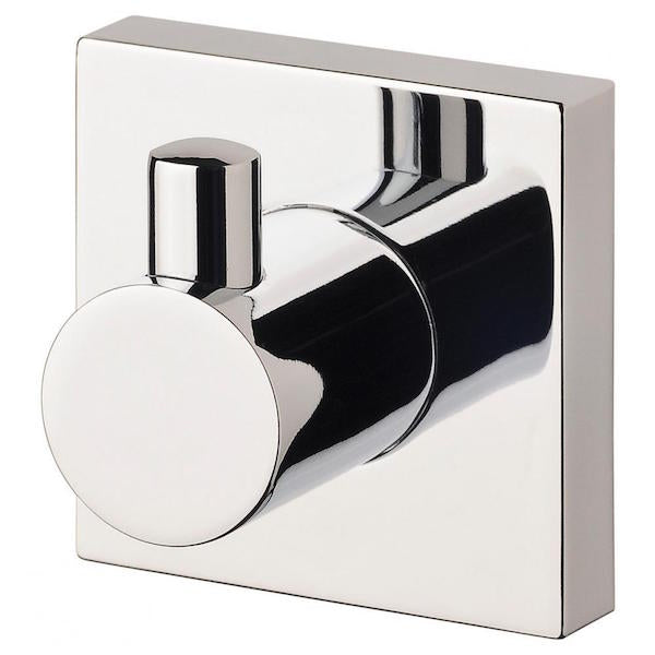 Phoenix Radii chrome robe hook with square wall plate, polished finish