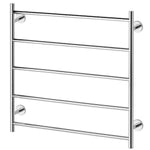 Phoenix Radii chrome towel ladder with round wall plates, front view on white background