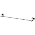 Phoenix Radii single towel rail in chrome, with round plates, shown on a white background.