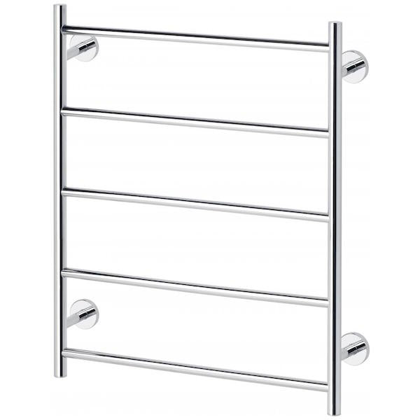 Phoenix Radii chrome towel ladder with round plates, shown front on against a white background