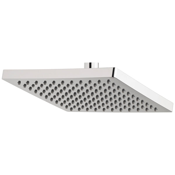 Phoenix Lexi 200mm square shower rose in chrome, underside view with multiple nozzles