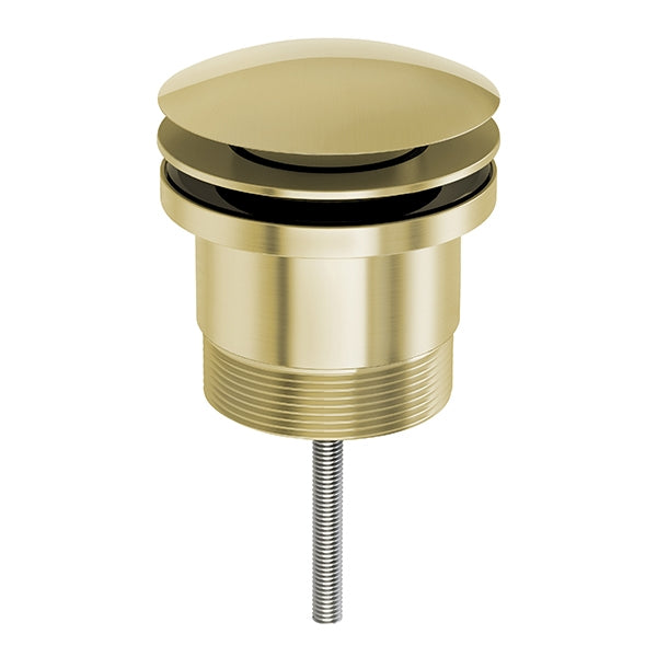 Phoenix Universal pop-up plug and waste, 40mm, brushed gold, round basin waste with threaded connector