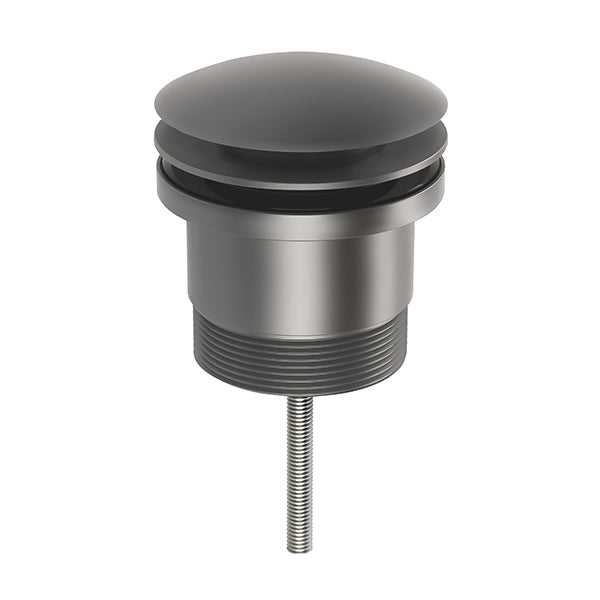Phoenix Universal pop-up plug and waste, gun metal, shown front-on on white background