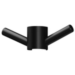 Phoenix Vertical Rail Hook Round in matte black, wall-mounted bathroom accessory with two angled cylindrical arms