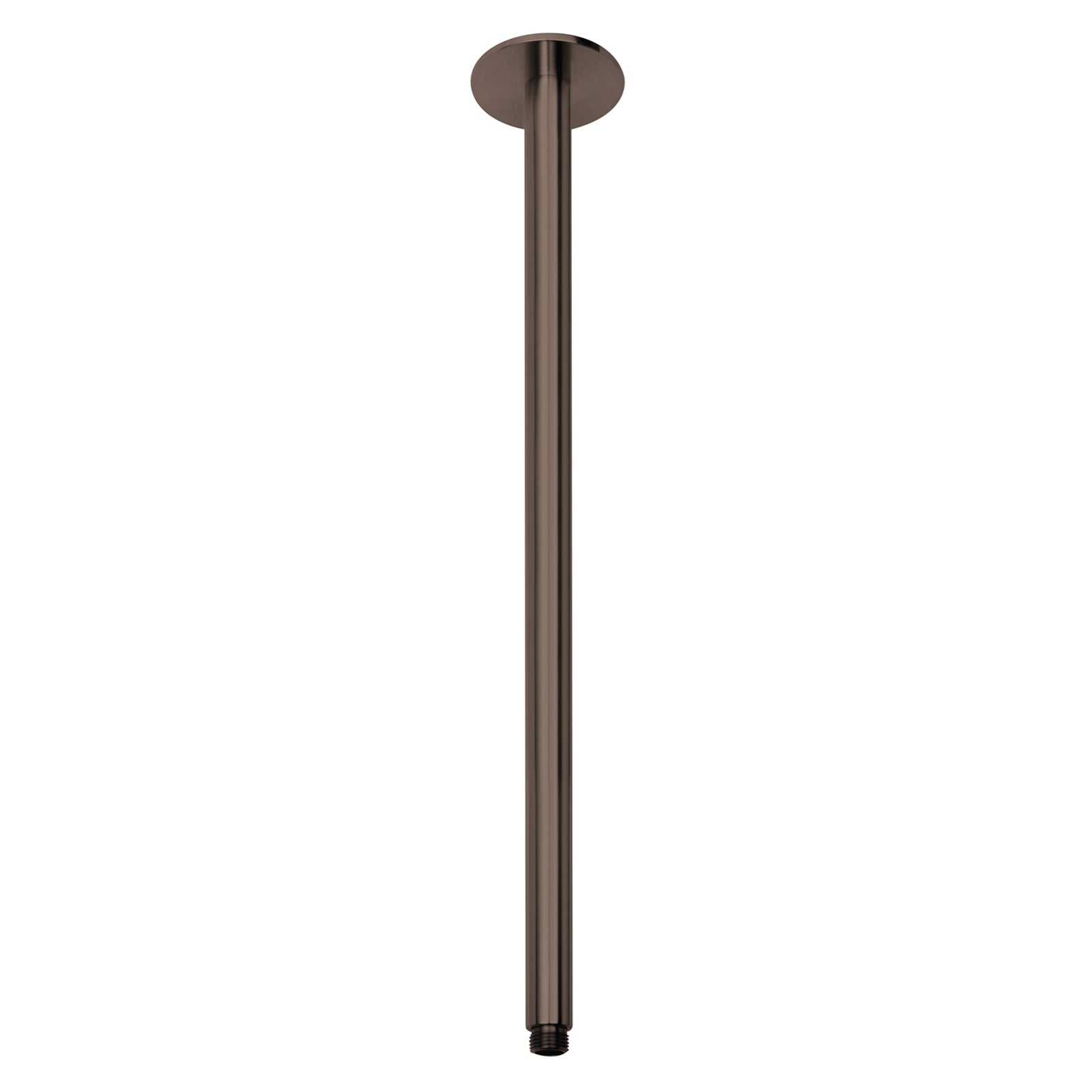 Phoenix Vivid ceiling shower arm 450mm in brushed bronze, shown on a white background