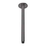 Phoenix Vivid ceiling shower arm, 300mm, brushed carbon finish, round ceiling-mounted brass pipe on white background