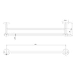 Phoenix Vivid MKII Double Towel Rail 600mm - Brushed Nickel