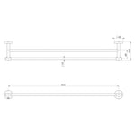 Phoenix Vivid MKII Double Towel Rail 800mm - Chrome