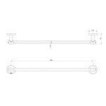 Phoenix Vivid MKII Single Towel Rail 600mm - Chrome