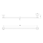 Phoenix Vivid MKII Single Towel Rail 800mm - Brushed Carbon