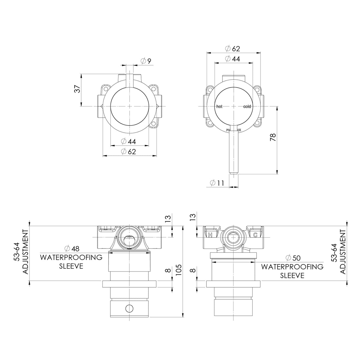 Phoenix Vivid MKII SwitchMix Shower / Bath Diverter Mixer - Brushed Nickel