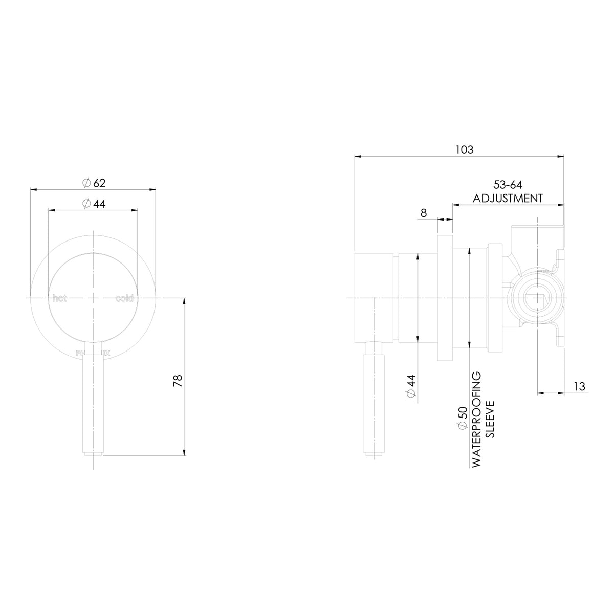 Phoenix Vivid MKII SwitchMix Shower / Wall Mixer - Brushed Nickel