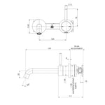 Phoenix Vivid MKII SwitchMix Wall Basin / Bath Mixer Set 200mm Pin Up - Brushed Nickel