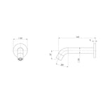 Phoenix Vivid MKII Wall Basin / Bath Outlet 160mm Curved - Brushed Bronze