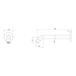 Phoenix Vivid MKII Wall Basin / Bath Outlet 240mm Curved - Brushed Nickel
