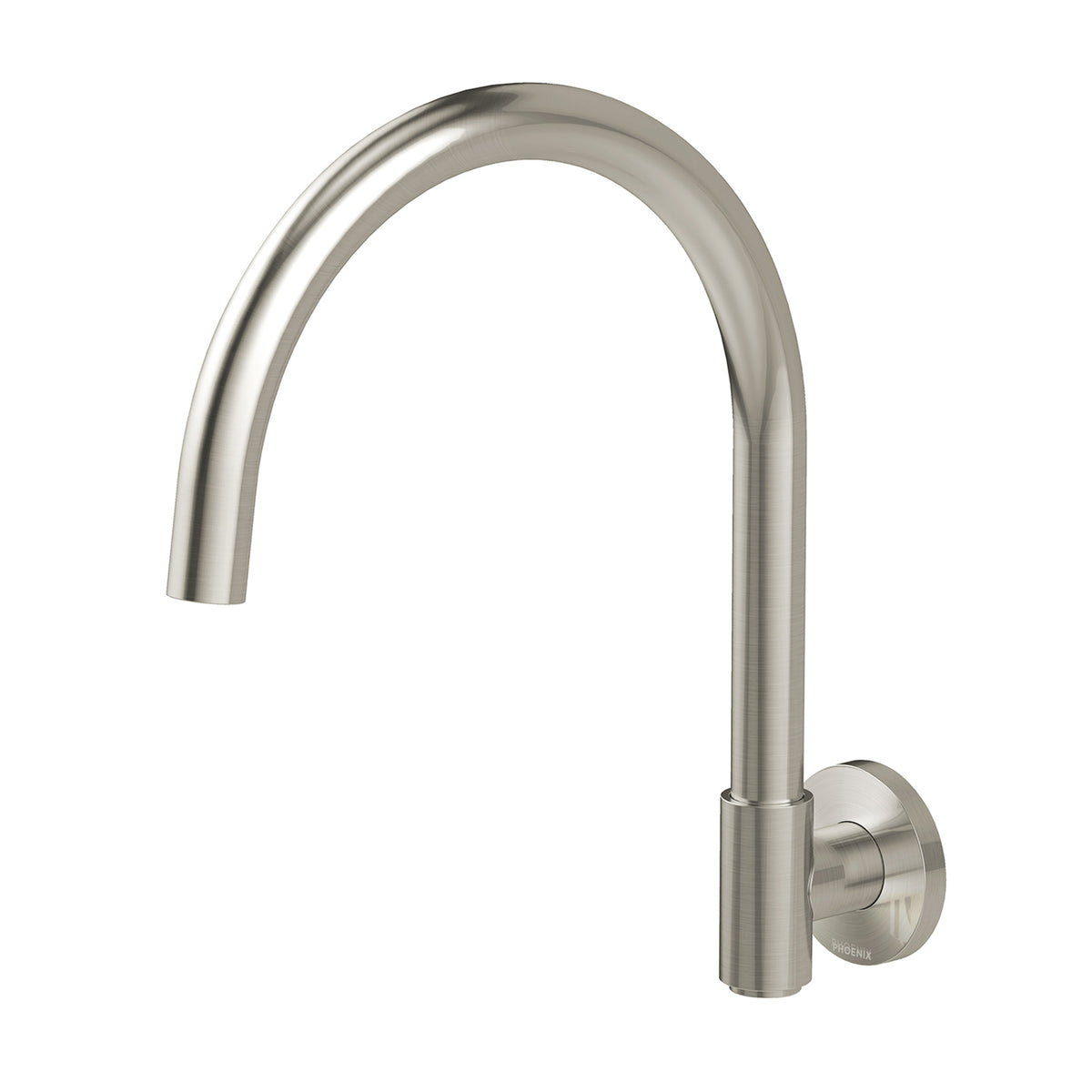 Phoenix Vivid MKII Wall Sink Outlet 200mm Gooseneck - Brushed Nickel