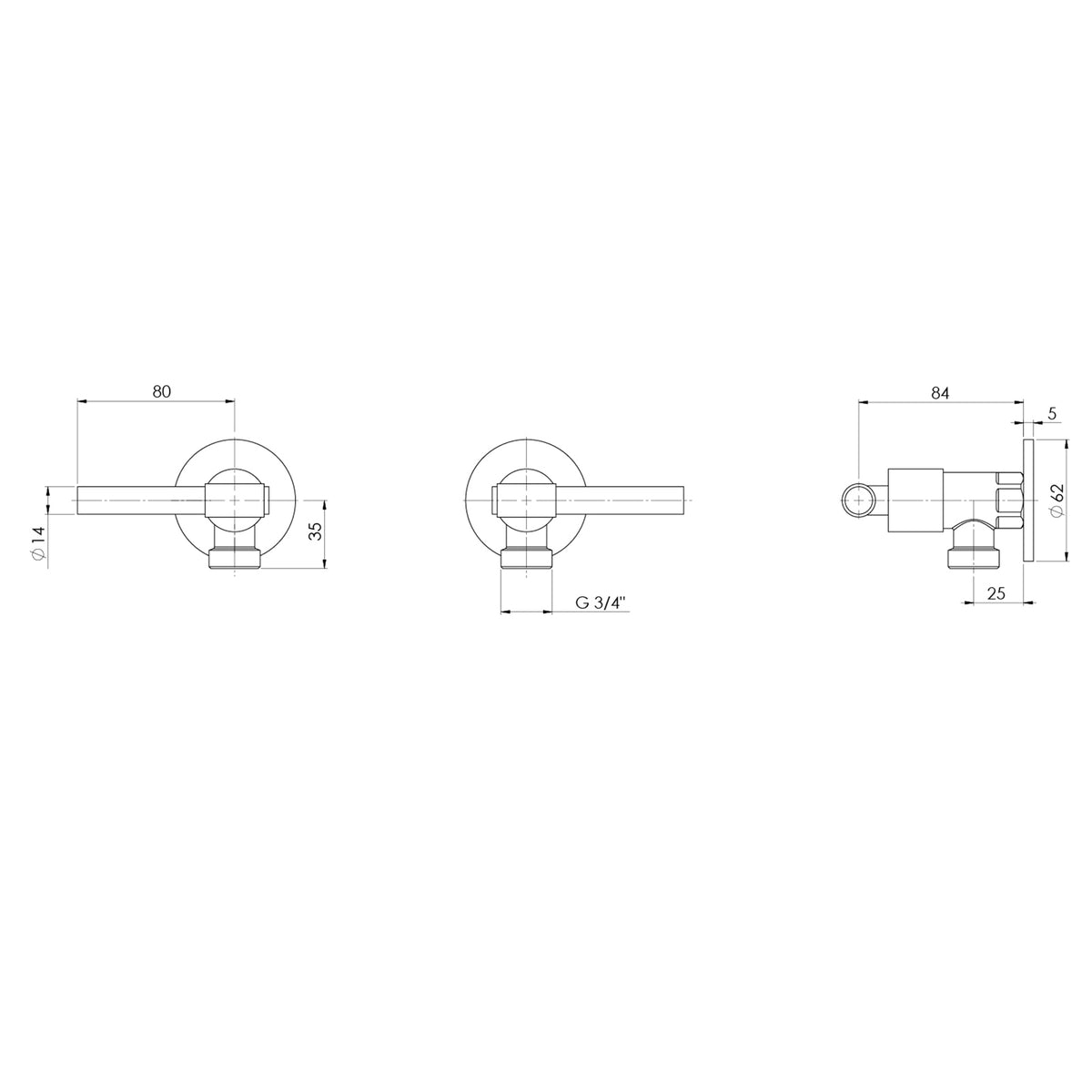 Phoenix Vivid MKII Washing Machine Stops - Brushed Nickel