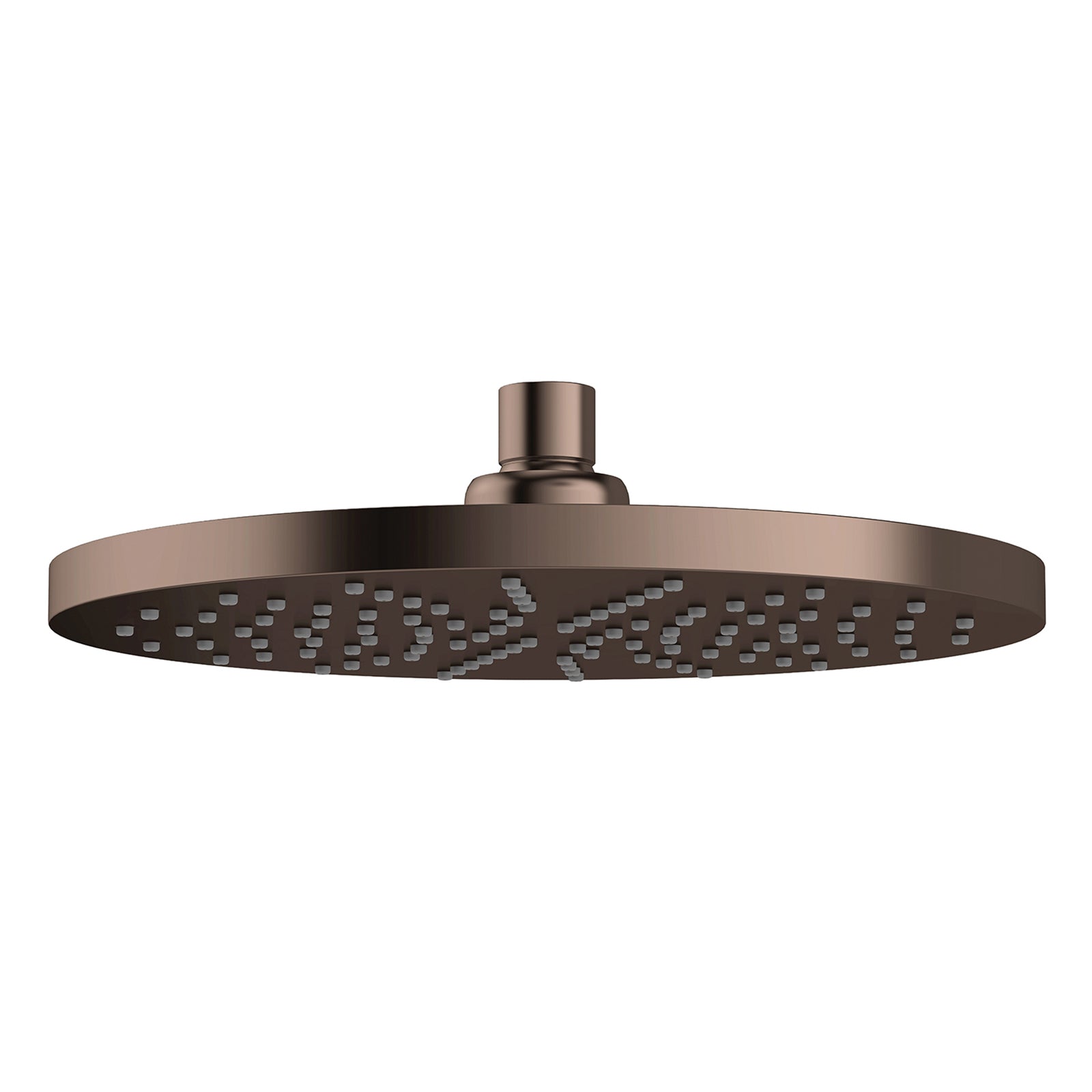 Phoenix Vivid 230mm round shower rose in brushed bronze, front view on white background