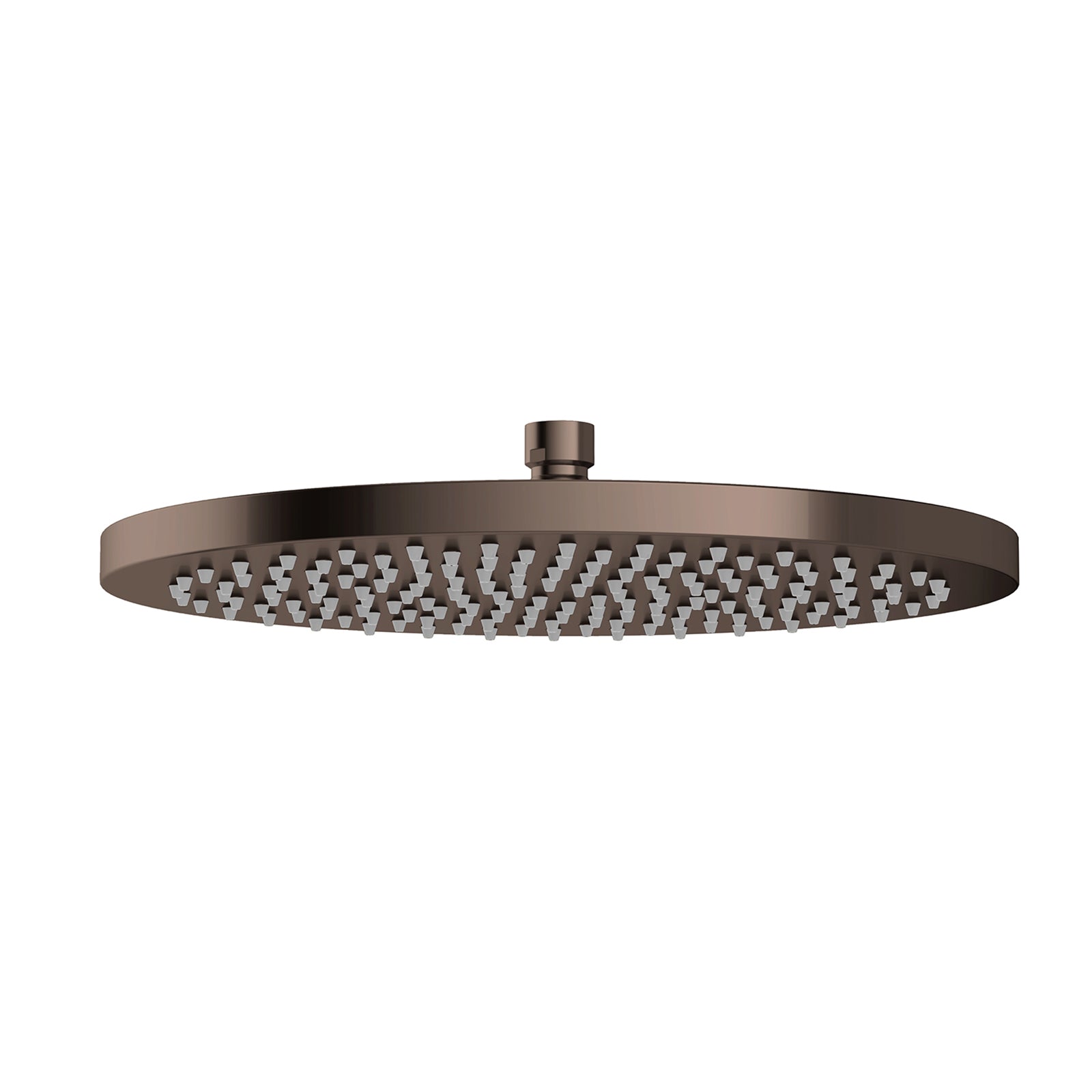 Phoenix Vivid 300mm round shower rose in brushed bronze, wall-mounted overhead head on white background