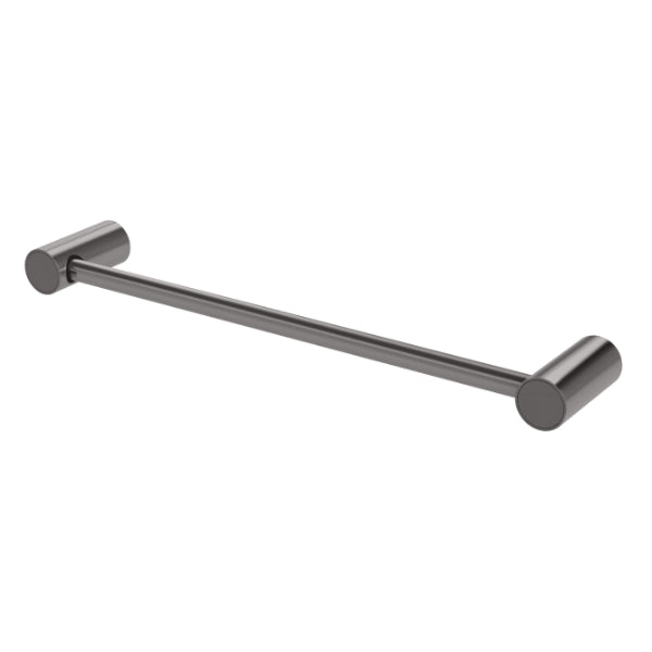 Phoenix Vivid Slimline hand towel rail in brushed carbon, slimline wall-mounted bathroom accessory with concealed fixings