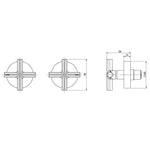 Phoenix Vivid Slimline Plus wall top assembly technical drawing, showing round plate and 70mm x 54mm dimensions