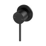 Phoenix Vivid Slimline matte black shower wall mixer with 60mm backplate and slim lever handle