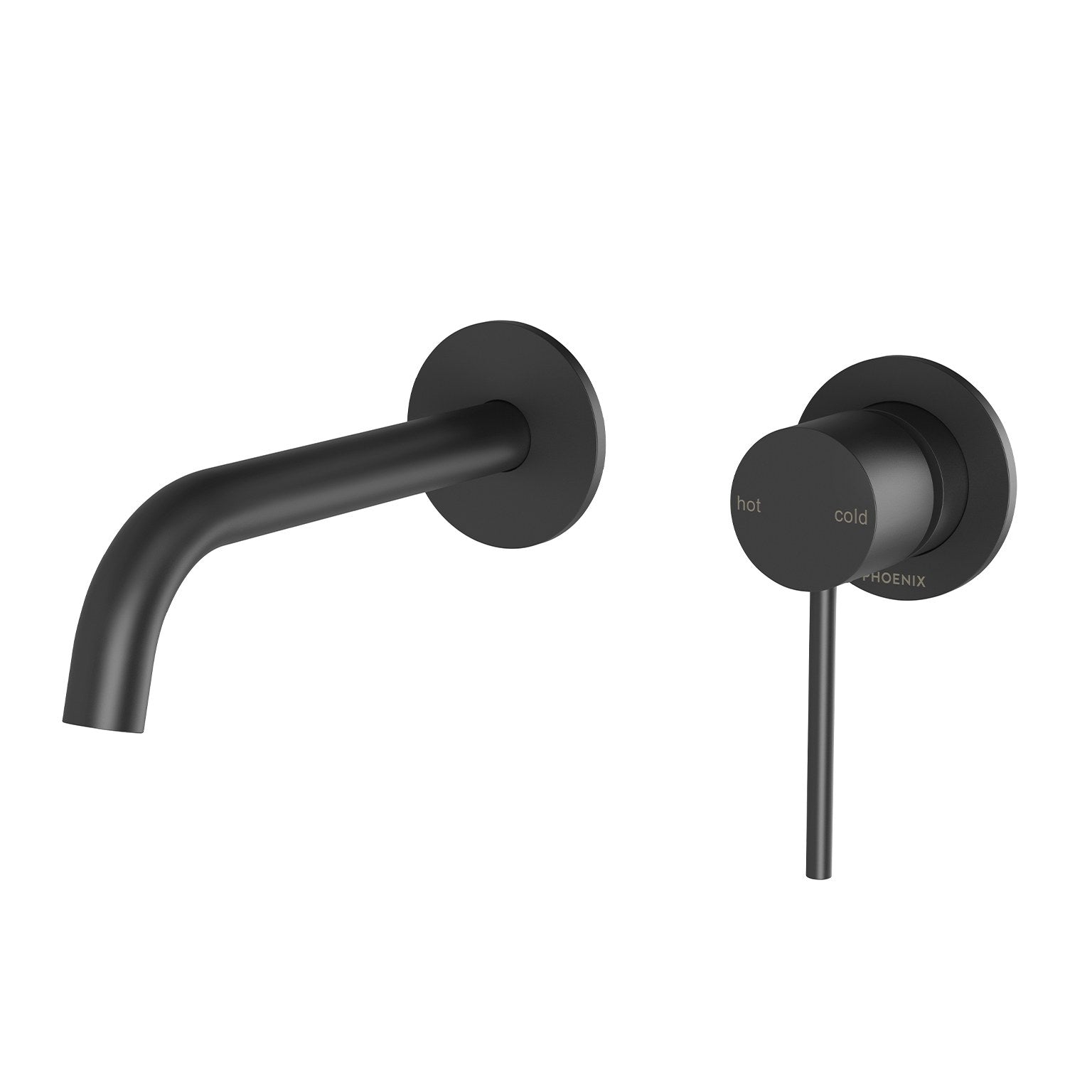 Phoenix Vivid Slimline SwitchMix Wall Basin / Bath Mixer Set 60mm Backplates Matte Black