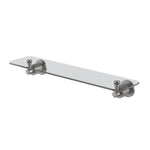 Phoenix Wiltern 450mm glass bathroom shelf in brushed carbon with concealed wall mounts