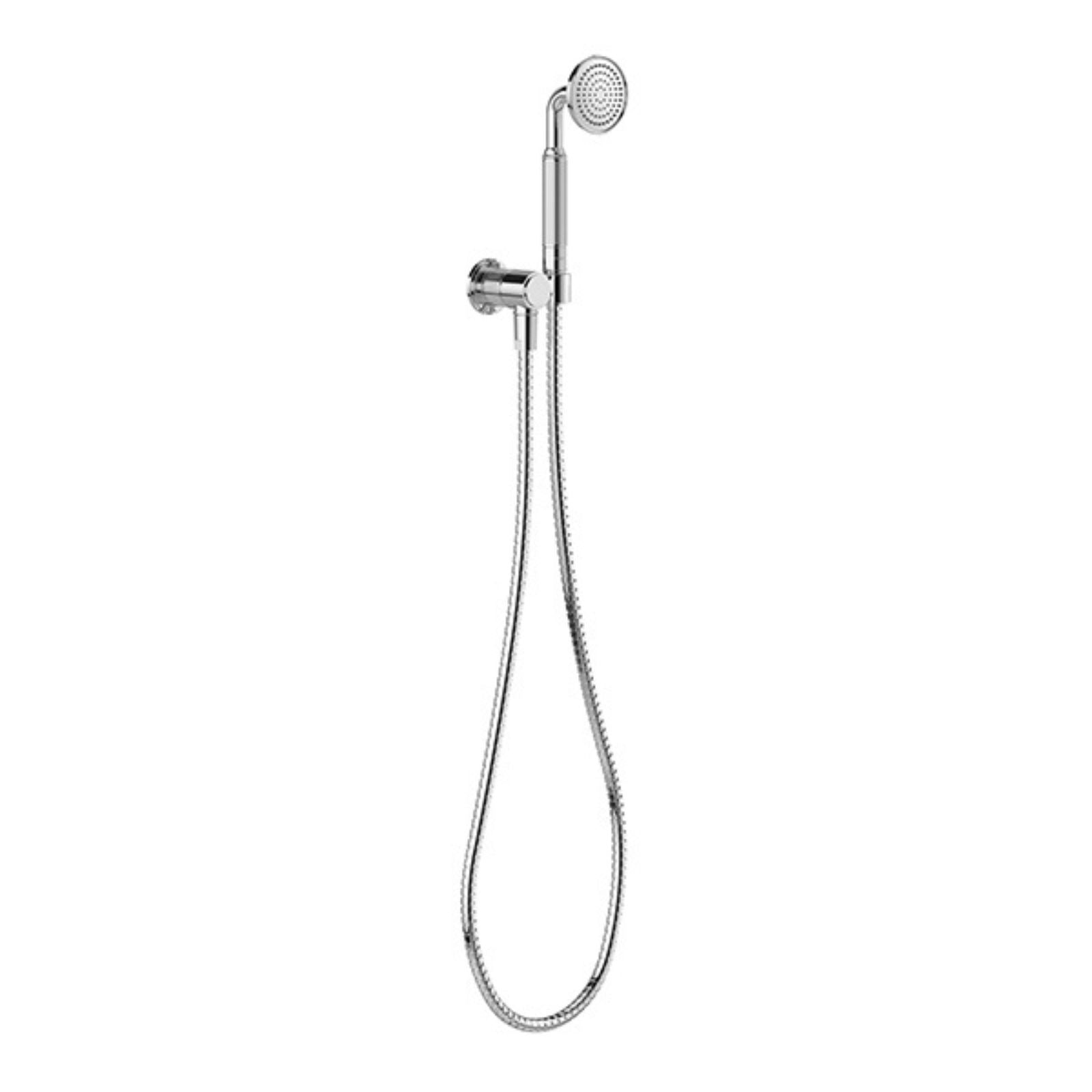 Phoenix Wiltern chrome hand shower with metal hose, shown on white background