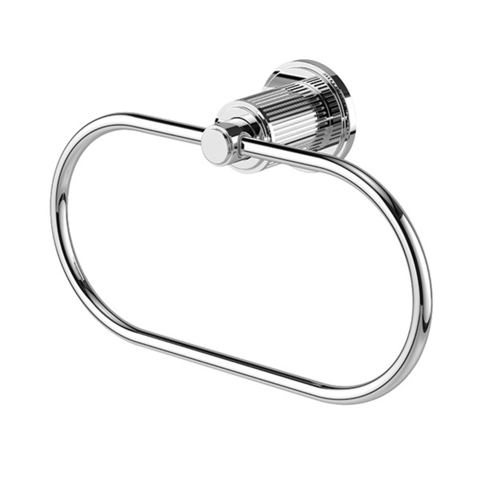 Phoenix Wiltern chrome hand towel holder with oval ring and fluted wall plate