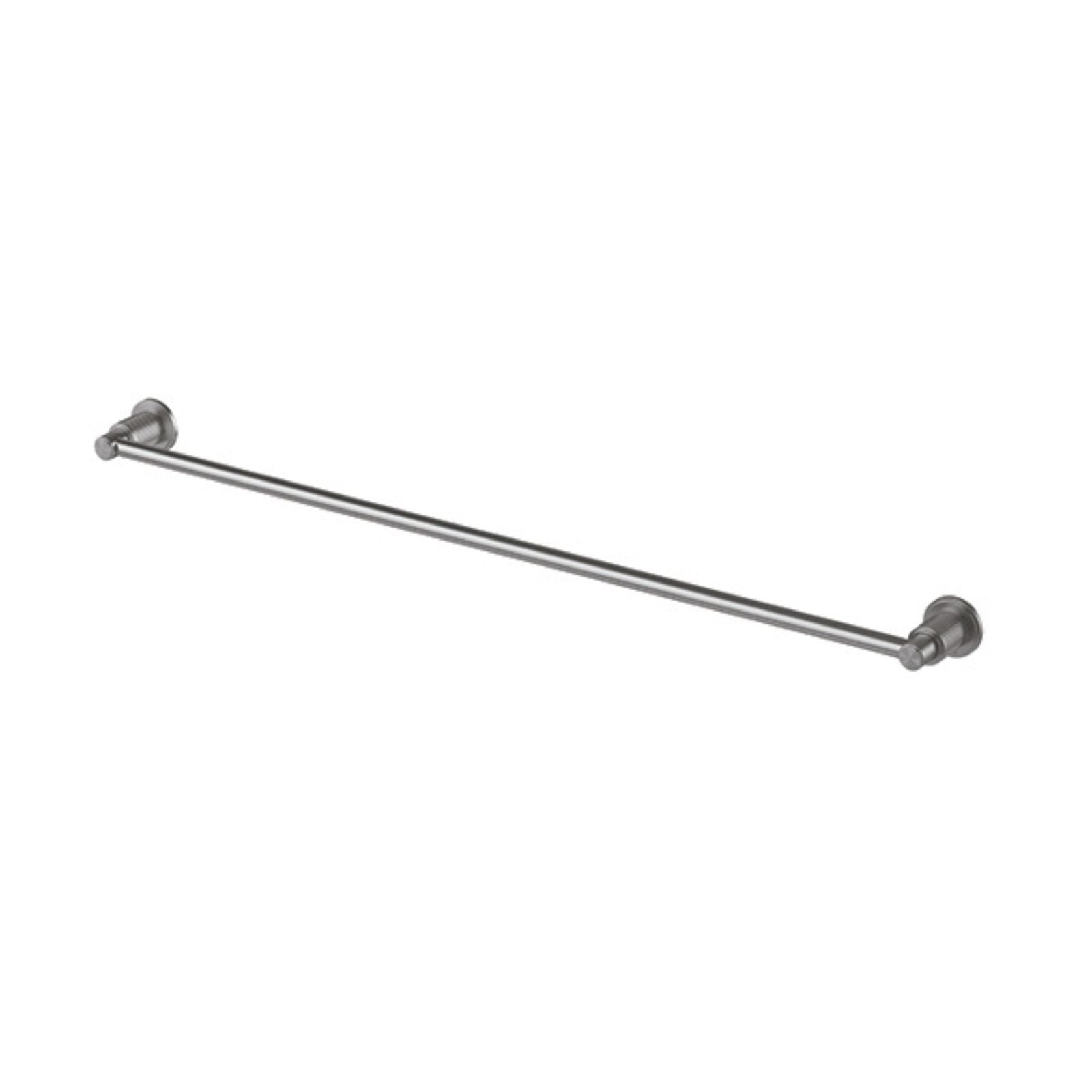 Phoenix Wiltern single towel rail 800mm in brushed carbon, slim wall-mounted bathroom accessory with round ends