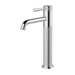 Phoenix Wiltern vessel mixer in chrome, tall fluted tap with faceted handle, shown front on white background