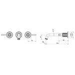 Phoenix Wiltern wall basin/bath tap set technical drawing, chrome, with 190mm spout reach and dimensions shown