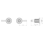 Technical drawing of Phoenix Wiltern wall top assemblies, showing front and side views with measurements