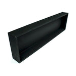 Radiant Thermaniche black shower niche, 260 x 905mm, rectangular wall recess shown angled on white background
