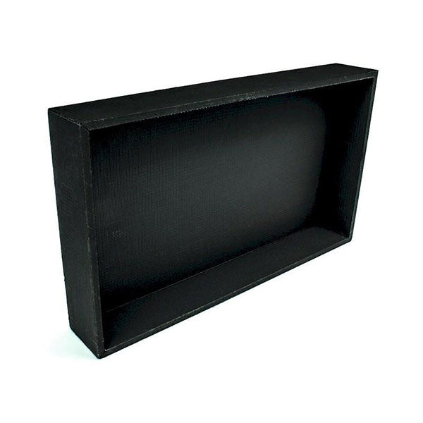 Radiant Thermaniche shower niche, black recessed wall insert, rectangular 355 x 605mm view on white background