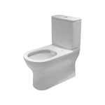 Raymor Alpha back to wall rimless toilet suite with slim seat in white, front angle view